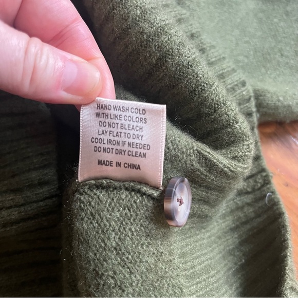 ELYSEWALKER Dove Cropped Cashmere Cardigan Bayleaf Olive‎ Green Luxurious size S - Picture 8 of 16